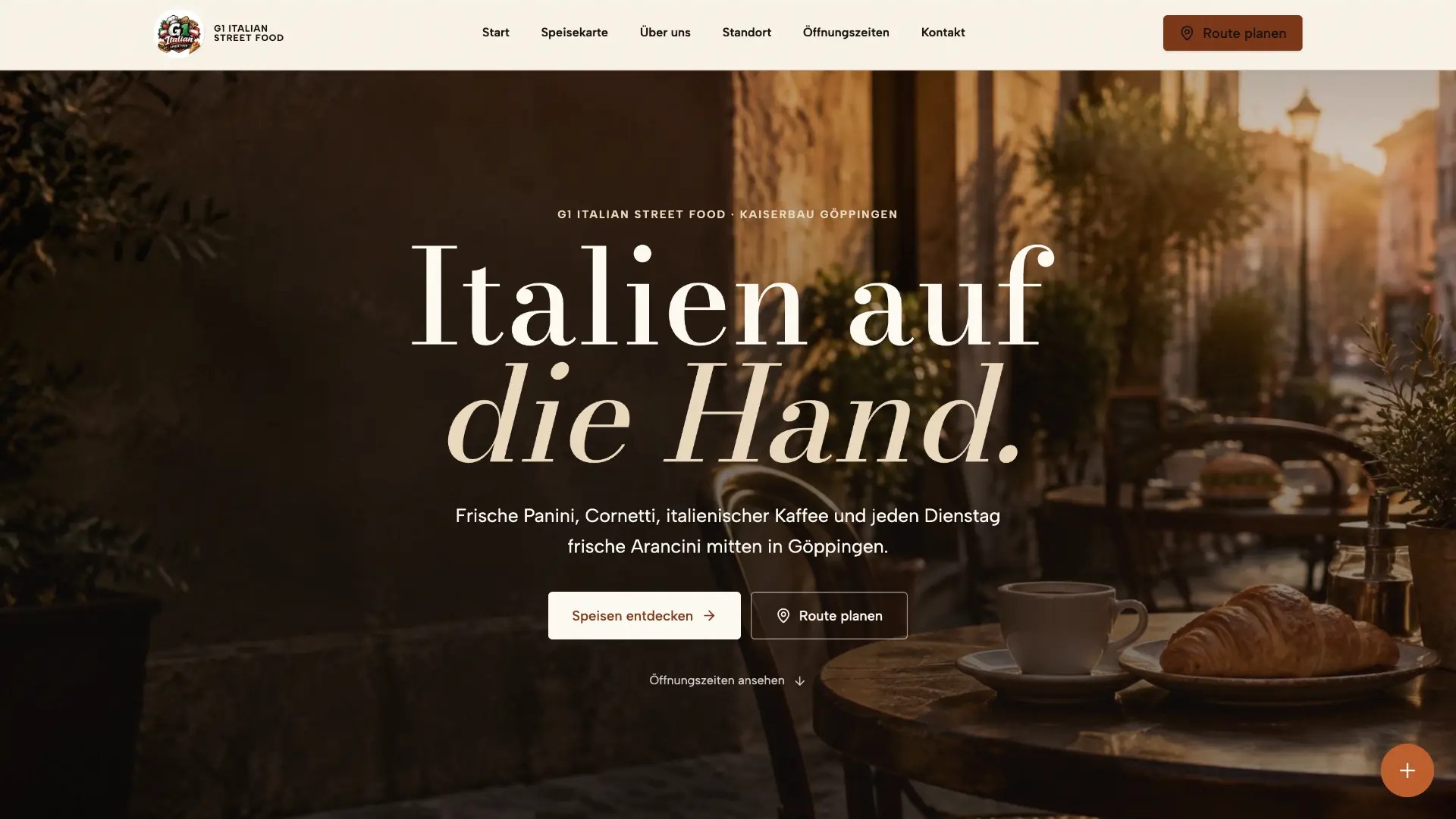 Website-Vorschau von G1 Italian Street Food in Göppingen